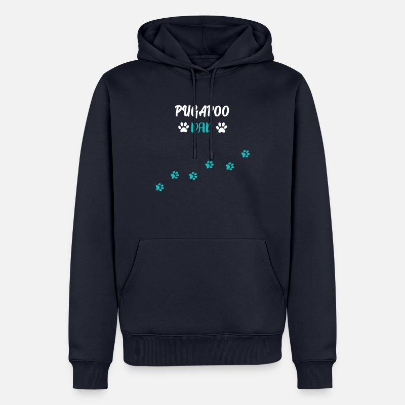 Pugapoo Dad - Pudel Mops Mix - Männer Premium Bio Hoodie - Navy
