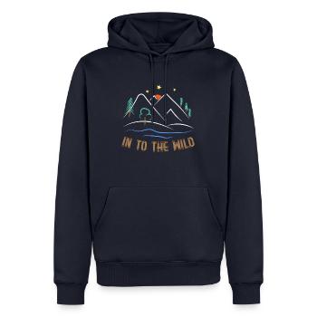 Extérieur - Sweat à capuche Premium bio Homme - bleu marine - Devant - Nico (187cm)