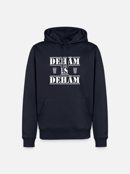 Dehäm is Dehäm weiß - Männer Premium Bio Hoodie - Navy