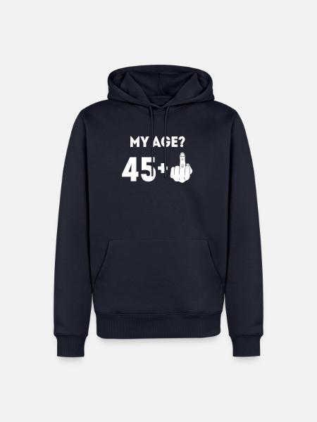 Mein Alter 45 plus der Finger - Männer Premium Bio Hoodie - Navy