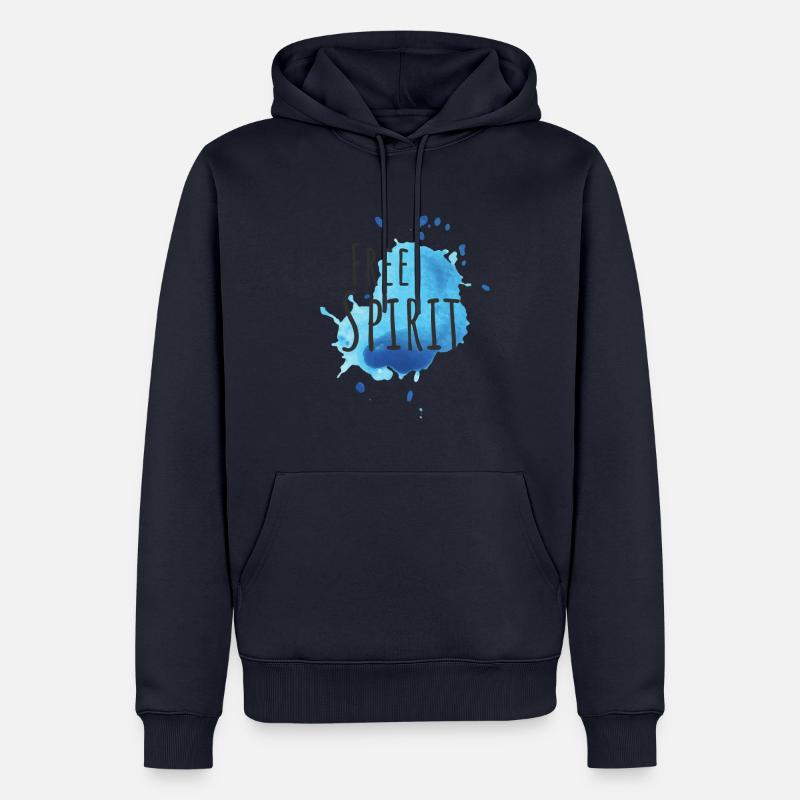 libre - libre, âme libre - Sweat à capuche Premium bio Homme - bleu marine