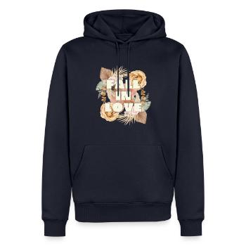 FALL IN LOVE - Romantisches Vintage Design - Männer Premium Bio Hoodie - Navy - Vorne - Nico (187cm)