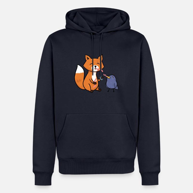 Fuchs und Amsel beste Freunde - Männer Premium Bio Hoodie - Navy