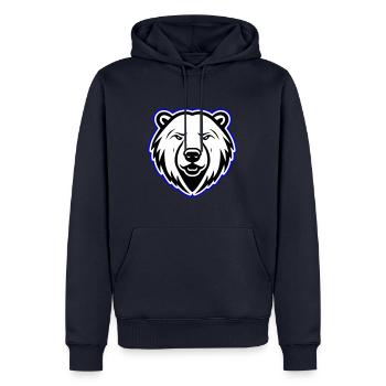 Tête d’ours polaire Ours polaire - Sweat à capuche Premium bio Homme - bleu marine - Devant - Nico (187cm)