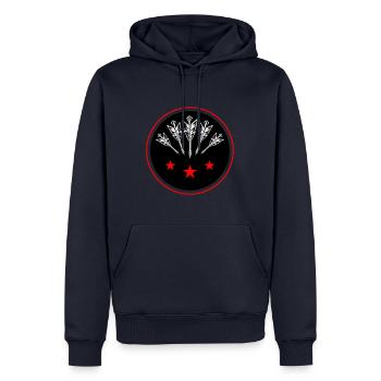 Darts Team Dartpfeile Symbol - Männer Premium Bio Hoodie - Navy - Vorne - Nico (187cm)