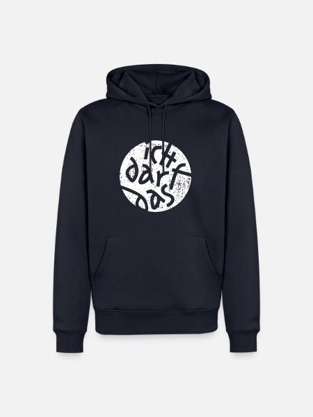 Statement Ich Darf Das Grunge Button 2 - Männer Premium Bio Hoodie - Navy