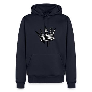 Krone King Symbol - Männer Premium Bio Hoodie - Navy - Vorne - Nico (187cm)