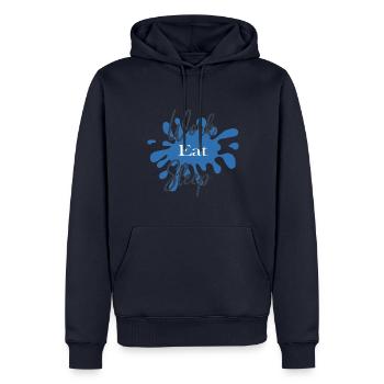 Design Work Eat Sleep - Sweat à capuche Premium bio Homme - bleu marine - Devant - Nico (187cm)