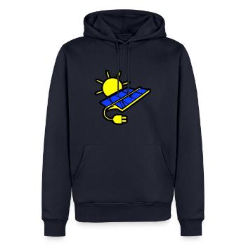 Énergie solaire du système photovoltaïque - Sweat à capuche Premium bio Homme - bleu marine - Devant - Nico (187cm)