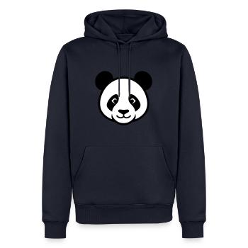 Panda Kopf - Männer Premium Bio Hoodie - Navy - Vorne - Nico (187cm)