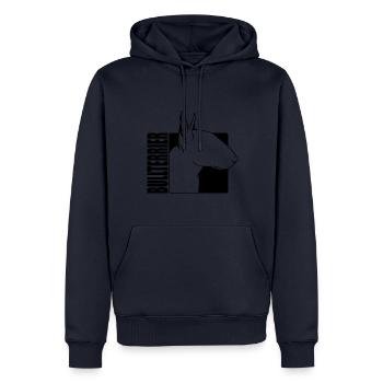 Bullterrier Profil Hunde Hund Wilsigns - Männer Premium Bio Hoodie - Navy - Vorne - Nico (187cm)