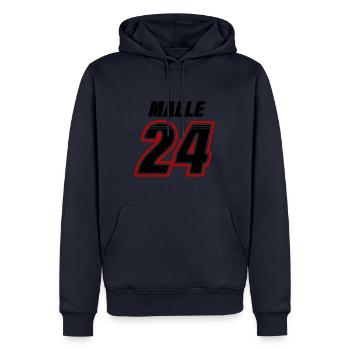 Malle 24 Mallorca - Sweat à capuche Premium bio Homme - bleu marine - Devant - Nico (187cm)