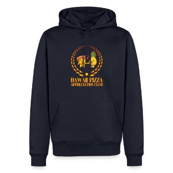 Hawaii Pizza Appreciation Club - Fun Design - Men’s Premium Organic Hoodie - navy - Front - Nico (187cm)