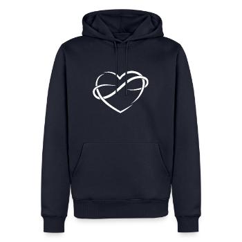 Polyamor Herz für dunkle Fans - Männer Premium Bio Hoodie - Navy - Vorne - Nico (187cm)