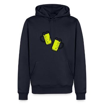Verre à bière bière chope à bière - Sweat à capuche Premium bio Homme - bleu marine - Devant - Nico (187cm)