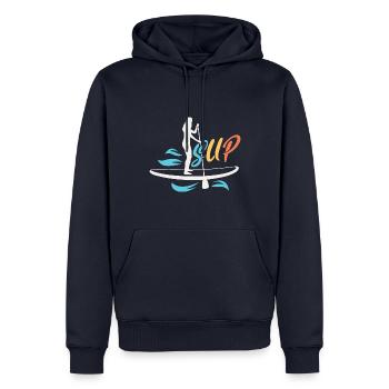 SUP Rétro Stand Up Paddle Boarding - Sweat à capuche Premium bio Homme - bleu marine - Devant - Nico (187cm)