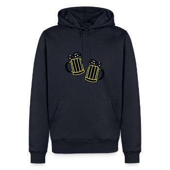 Bier Symbol Saufen - Männer Premium Bio Hoodie - Navy - Vorne - Nico (187cm)