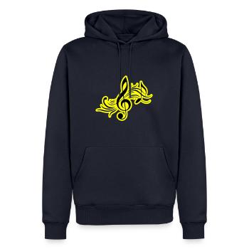 Musiknoten Symbol Musik - Männer Premium Bio Hoodie - Navy - Vorne - Nico (187cm)