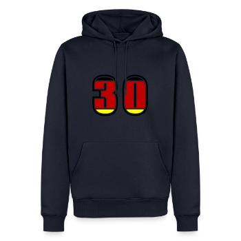 Numéro 30 Allemagne Jersey - Sweat à capuche Premium bio Homme - bleu marine - Devant - Nico (187cm)