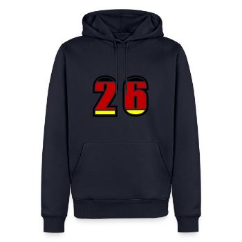 26 Nummer Deutschland Trikot - Männer Premium Bio Hoodie - Navy - Vorne - Nico (187cm)