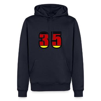 35 Number Germany Jersey - Men’s Premium Organic Hoodie - navy - Front - Nico (187cm)