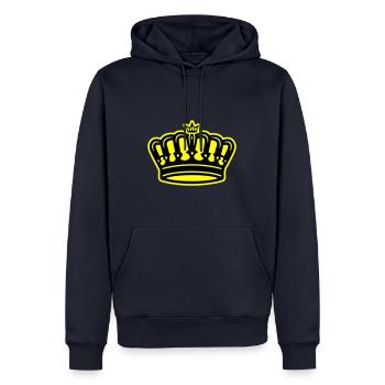 Krone Symbol King - Männer Premium Bio Hoodie - Navy - Vorne - Nico (187cm)