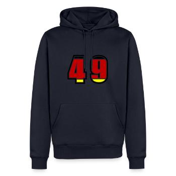 49 Numéro Allemagne Jersey - Sweat à capuche Premium bio Homme - bleu marine - Devant - Nico (187cm)
