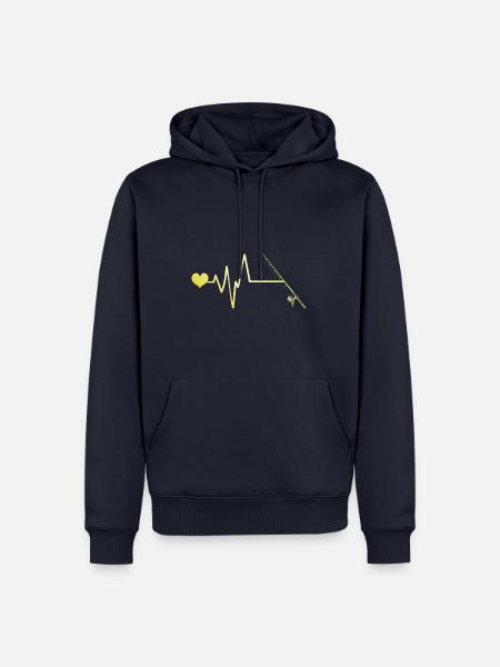 Angelrute Herzschlag - Männer Premium Bio Hoodie - Navy