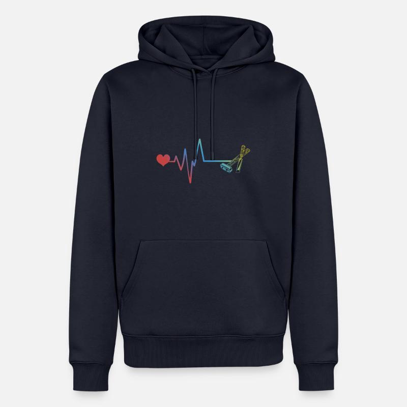 Marteau Outil Pulse Heartbeat - Sweat à capuche Premium bio Homme - bleu marine