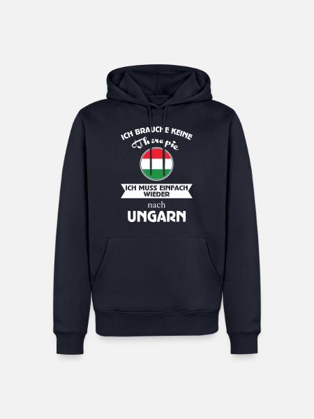 Keine Therapie - Ungarn - Männer Premium Bio Hoodie - Navy