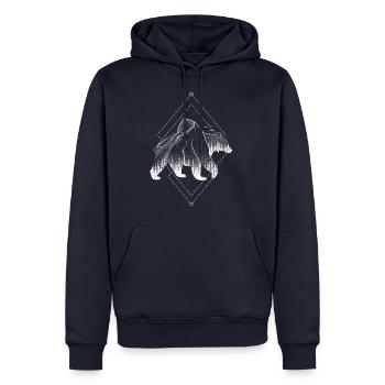 Bear Forest Nature - Gift - Men’s Premium Organic Hoodie - navy - Front - Nico (187cm)