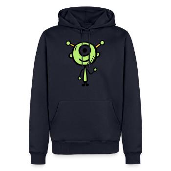 alien - Männer Premium Bio Hoodie - Navy - Vorne - Nico (187cm)