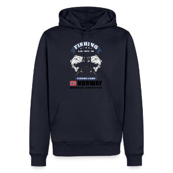 Norwegen,Fischen,Angeln,Norge,Norway - Männer Premium Bio Hoodie - Navy - Vorne - Nico (187cm)