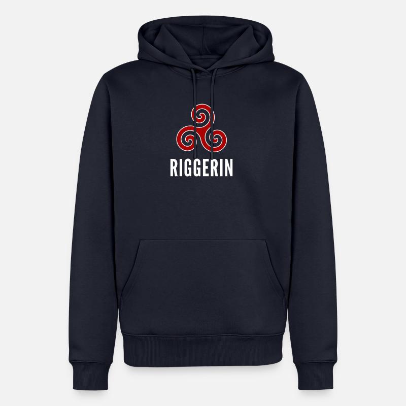 „Riggerin“ – dunkle Textilien - Männer Premium Bio Hoodie - Navy