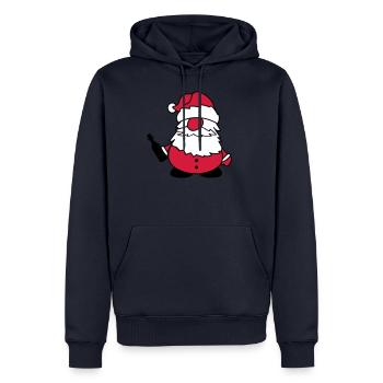 weihnachtsmann mit bier - Männer Premium Bio Hoodie - Navy - Vorne - Nico (187cm)