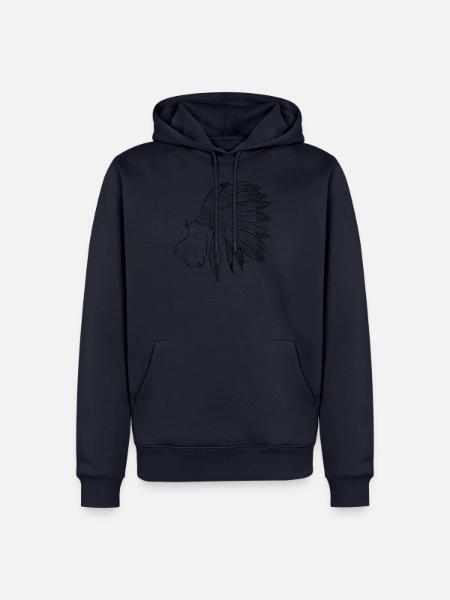 Dackel Indianer von Dackelfieber.de Rauhaardackel - Männer Premium Bio Hoodie - Navy