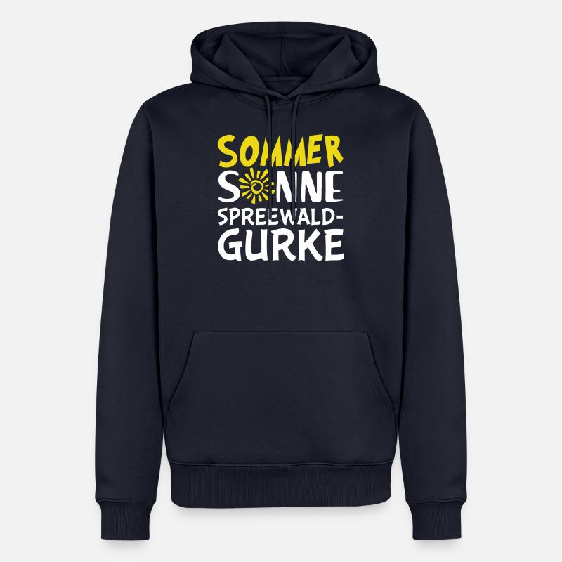 Soleil d'été Concombre Spreewald - Sweat à capuche Premium bio Homme - bleu marine