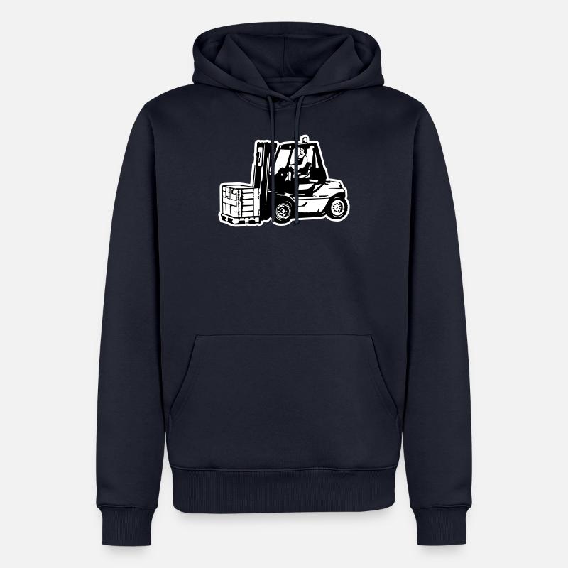 Chariot élévateur / chariot élévateur - Sweat à capuche Premium bio Homme - bleu marine