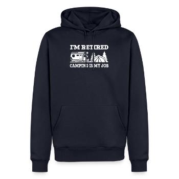 I'm Retired Camping is my job for retired campers - Men’s Premium Organic Hoodie - navy - Front - Nico (187cm)