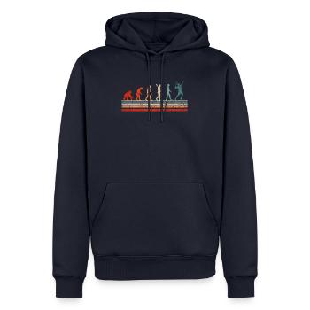 Tennis retro vintage Evolution für Tennisspieler - Männer Premium Bio Hoodie - Navy - Vorne - Nico (187cm)