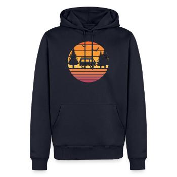 Retro Camping - Men’s Premium Organic Hoodie - navy - Front - Nico (187cm)