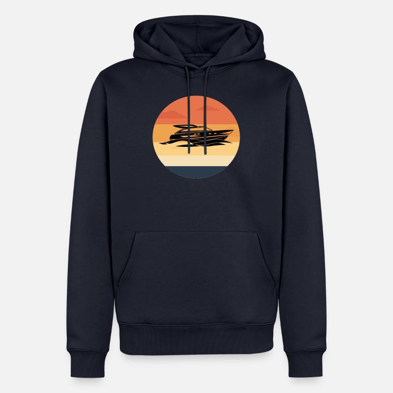 Bateau bateau bateau bateau bateau - Sweat à capuche Premium bio Homme - bleu marine