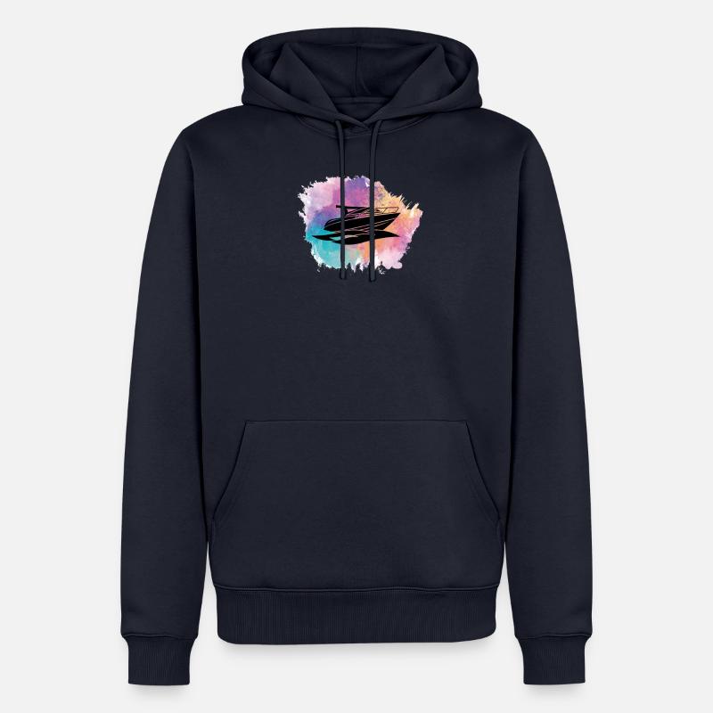 Bateau bateau bateau bateau bateau - Sweat à capuche Premium bio Homme - bleu marine