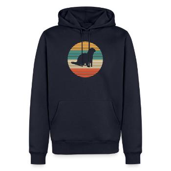 Loutres - Sweat à capuche Premium bio Homme - bleu marine - Devant - Nico (187cm)