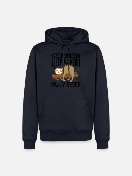 Nickerchen den ganzen Tag den ganzen Tag schlaf - Männer Premium Bio Hoodie - Navy