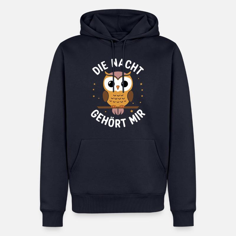 Nachteule Eule Eulen Vogel - Männer Premium Bio Hoodie - Navy