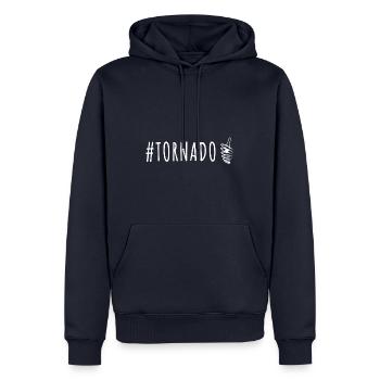Tornado entzünden Mallorca Bier - Männer Premium Bio Hoodie - Navy - Vorne - Nico (187cm)