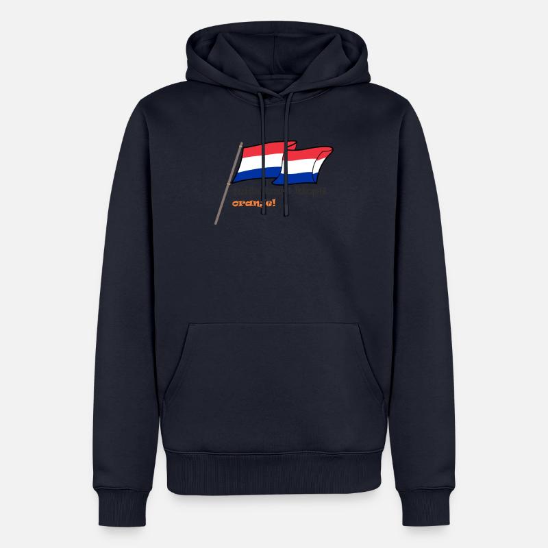 Pays-Bas - mijn dur klopt oranje - Sweat à capuche Premium bio Homme - bleu marine