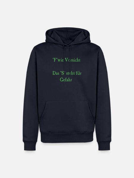 F wie Vorsicht - Männer Premium Bio Hoodie - Navy