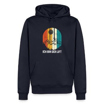 Skitour Tourengeher Berge Ich Bin Der Lift - Männer Premium Bio Hoodie - Navy - Vorne - Nico (187cm)